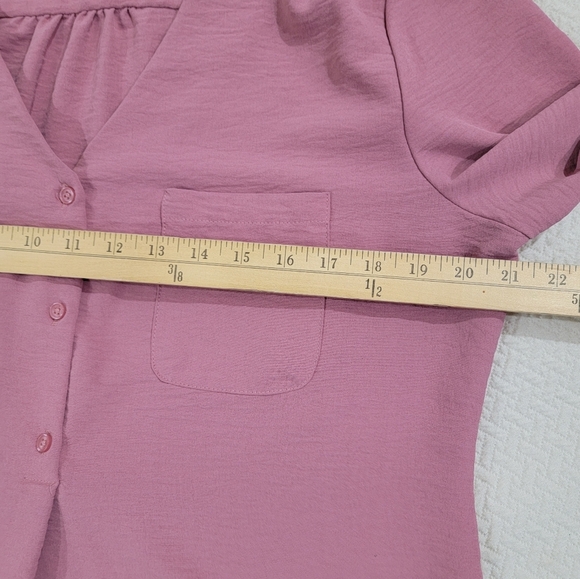 Fred David Mauve Blouse Size Large Tunic Top - Picture 9 of 14